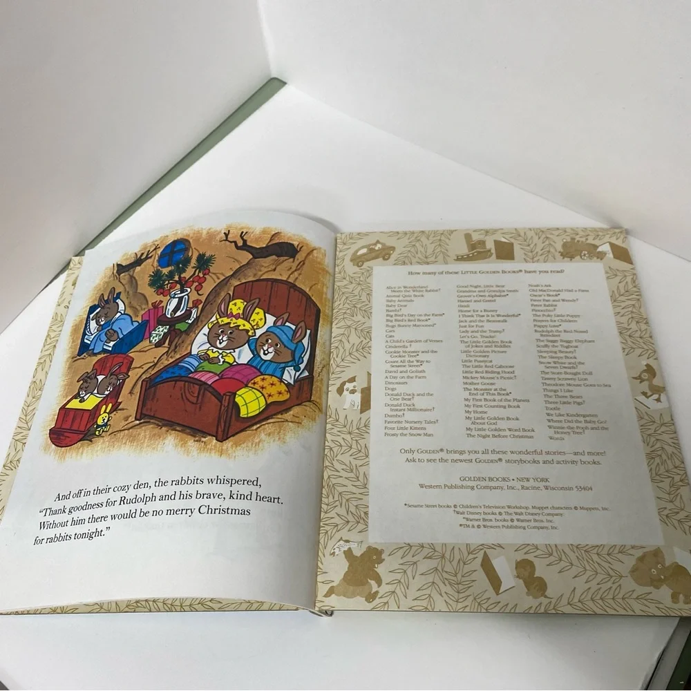 Vintage Rudolph The Red-Nosed Reindeer Shines Again - Little Golden Book Classic